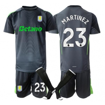 Aston Villa Emiliano Martinez #23 Portiere Maglia Gara Casa Repliche 2025-26 Bambino Maniche Corte
